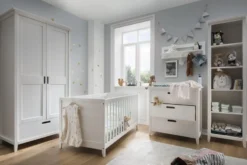 Babyzimmer 5-tlg. "Maja" Kiefer weiß lackiert oder laugenfarbig