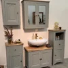 Badhochschrank 45x195cm 'Belfort' Mango schilfgrün & natur