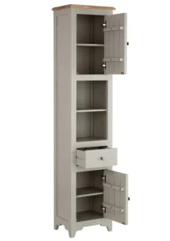 Badhochschrank 45x195cm 'Belfort' Mango schilfgrün & natur