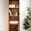 Badhochschrank 45x185cm 'Dakar' Akazie massiv lackiert