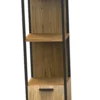 Badhochschrank 35x185cm 'Derry' Eiche massiv & Metall schwarz