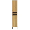Badhochschrank 35x190cm 'Detroit' Kiefer massiv eichefarbig & schwarz