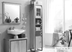 Badhochschrank 45x190cm 'Genua' Akazie gebürstet
