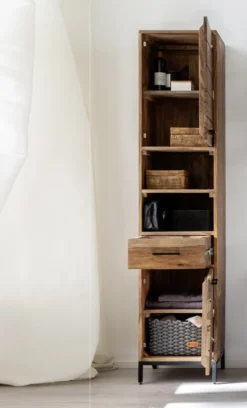 Badhochschrank 40x180cm 'Hudson' Sheesham gebeizt
