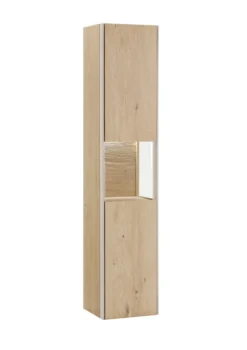 Badhochschrank 39x173cm inkl.Beleuchtung 'Avallon' Wildeiche geölt & creme Rechts