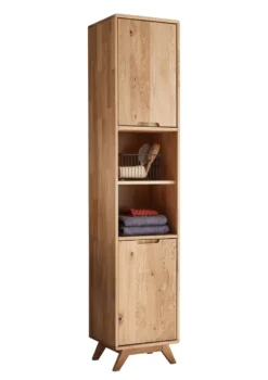 Badhochschrank 40x190cm 'Memphis' Wildeiche massiv geölt