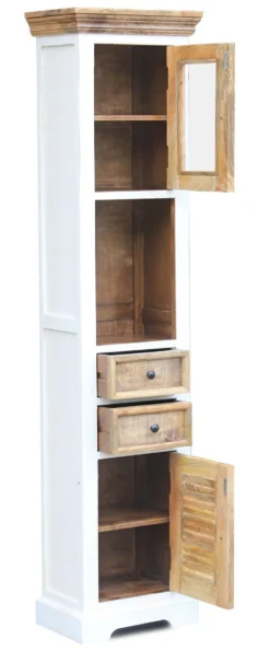 Badhochschrank 45x190cm 'Nizza' Mango weiß natur