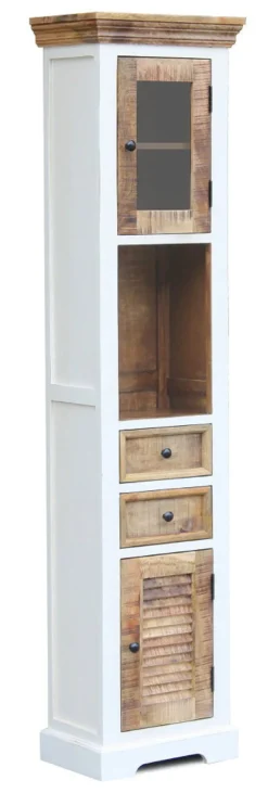 Badhochschrank 45x190cm 'Nizza' Mango weiß natur