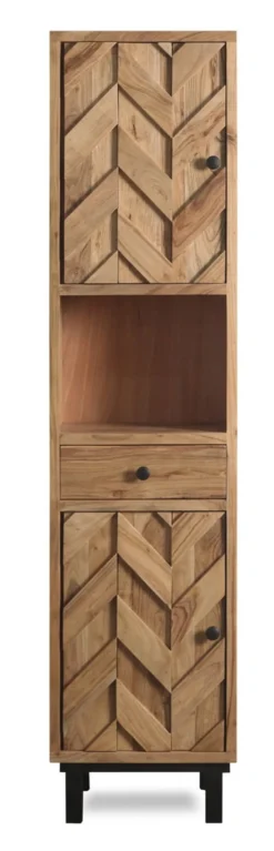 Badhochschrank 45x190cm 'Ontario' Akazie massiv