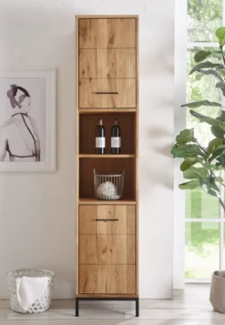 Badhochschrank 40x190cm 'Orlando' Wildeiche massiv geölt