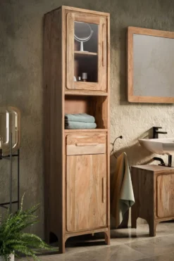 Badhochschrank 44x187cm 'Pure' Akazie massiv