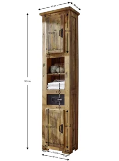Badhochschrank 45x185cm 'Railroad' Mango & Eisen