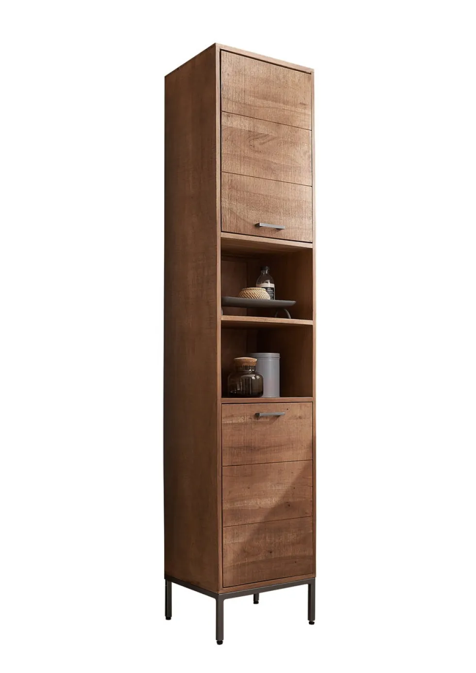 Badhochschrank 40x190cm "Winston" Akazie massiv sägerau