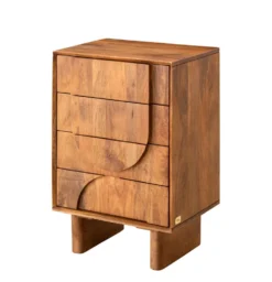 Badkommode 50x74cm 'Curves' Mango massiv dunkelbraun