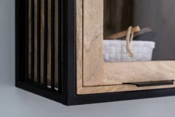 Bad komplett 5-tlg. 'Brooklyn' Mango & Metall schwarz Glasoberschrank