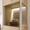 Badmidischrank 39x134cm inkl.Beleuchtung 'Avallon' Wildeiche geölt & creme Rechts