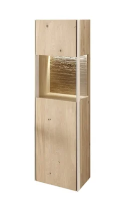 Badmidischrank 39x134cm inkl.Beleuchtung 'Avallon' Wildeiche geölt & creme Rechts