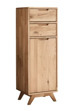 Badmidischrank 40x115cm 'Memphis' Wildeiche massiv geölt 2 SK
