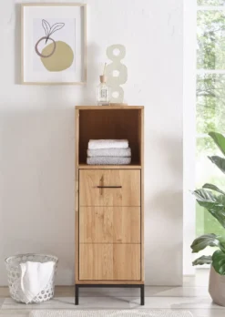 Badmidischrank 40x115cm 'Orlando' Wildeiche massiv geölt