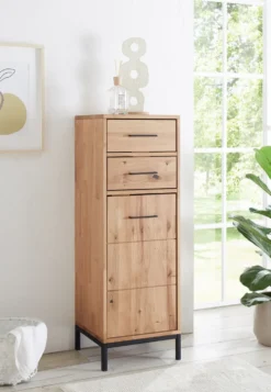 Badmidischrank 40x115cm 'Orlando' Wildeiche massiv geölt 2 SK