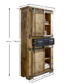 Badmidischrank 68x137cm 'Railroad' Mango & Eisen