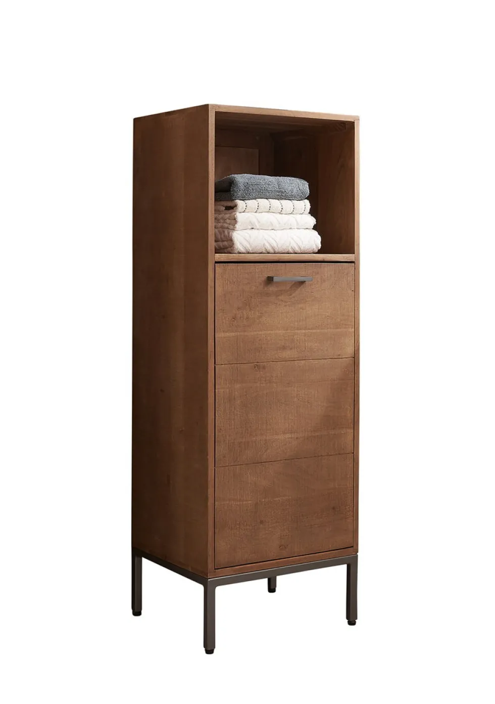 Badmidischrank 40x115cm "Winston" Akazie massiv sägerau offen