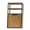 Badoberschrank 35x90cm 'Derry' Eiche massiv & Metall schwarz