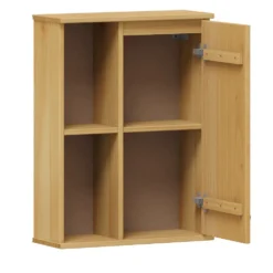 Badoberschrank 52x70cm 'Detroit' Kiefer massiv eichefarbig & schwarz