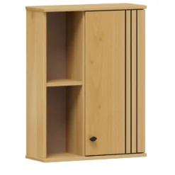 Badoberschrank 52x70cm 'Detroit' Kiefer massiv eichefarbig & schwarz