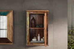 Badoberschrank 45x70cm 'Hawkins' recyceltes Altholz mehrfarbig lackiert