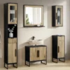 Badoberschrank 30x70cm 'Namibia' Eiche & Mango schwarz