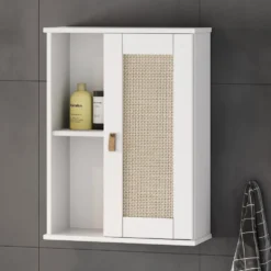 Badoberschrank 52x70cm 'Seattle' Kiefer massiv weiß