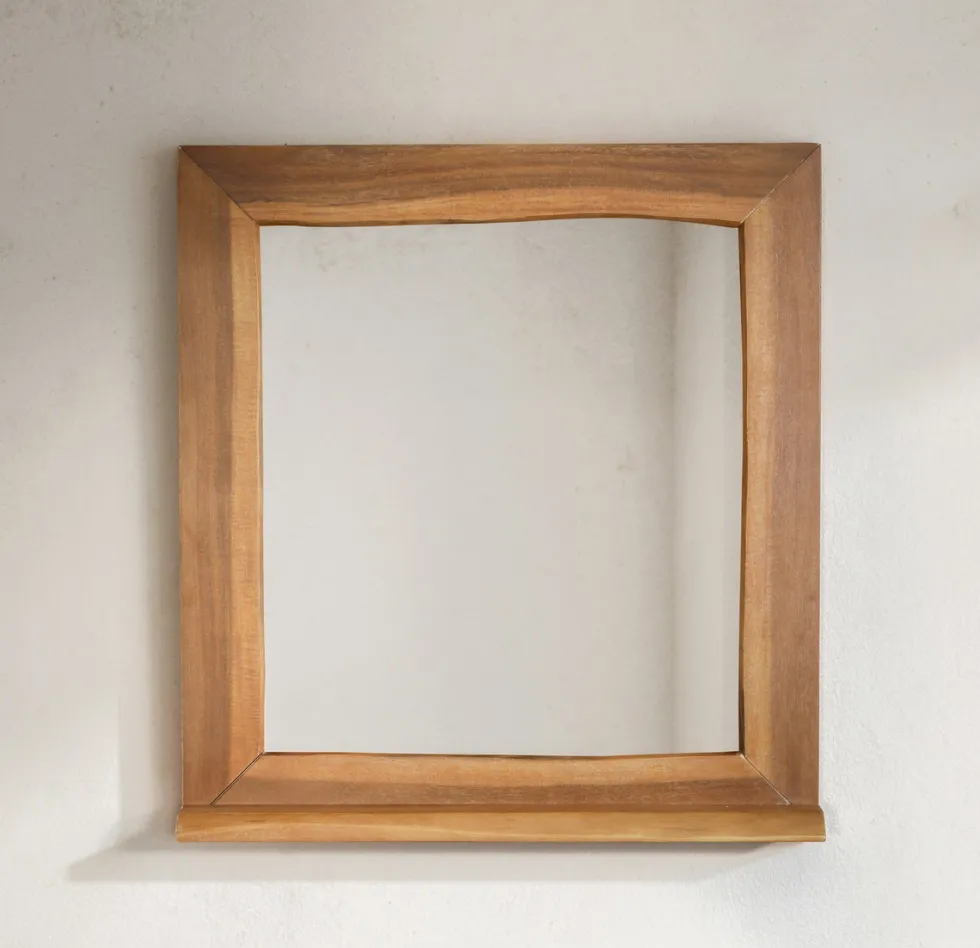 Badspiegel 70x78cm 'Dakar' Akazie massiv lackiert