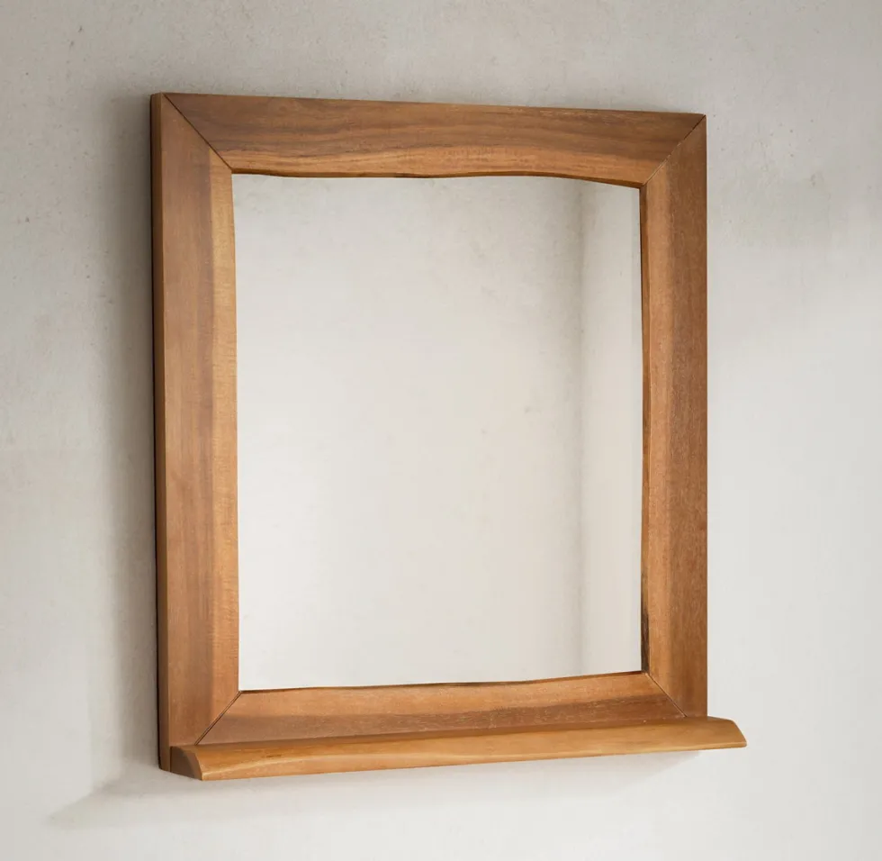 Badspiegel 70x78cm 'Dakar' Akazie massiv lackiert