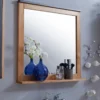 Badspiegel 75x75cm 'Taipeh' Wildeiche & Metall gebürstet