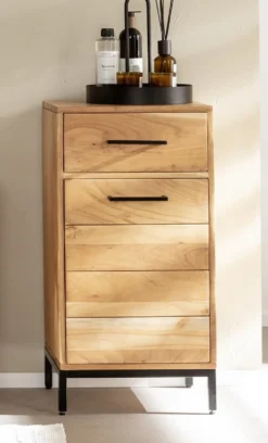 Badunterschrank 40x77cm 'Albany' Akazie massiv lackiert