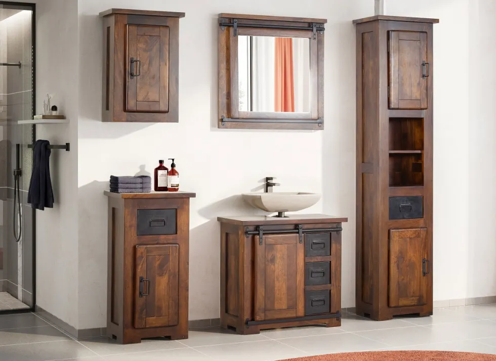 Badunterschrank 42x80cm 'Bayamo' Mango & Eisen