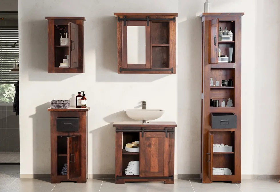 Badunterschrank 42x80cm 'Bayamo' Mango & Eisen