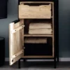 Badunterschrank 43x80cm 'Brooklyn' Mango & Metall schwarz