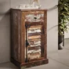 Badunterschrank 45x80cm 'Hawkins' recyceltes Altholz mehrfarbig lackiert