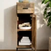 Badunterschrank 30x90cm 'Life' Mango & Metall schwarz