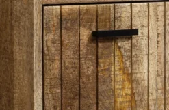 Badunterschrank 30x90cm 'Life' Mango & Metall schwarz