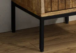 Badunterschrank 30x90cm 'Life' Mango & Metall schwarz