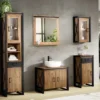 Badunterschrank 45x85cm 'Montreux' Akazie & Metall schwarz