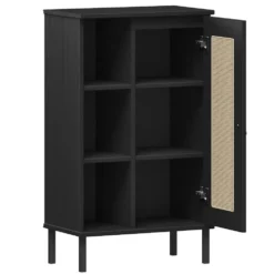 Badunterschrank 52x90cm 'Seattle' Kiefer massiv schwarz