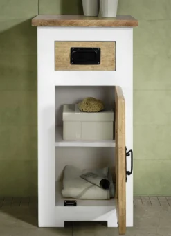 Badunterschrank 42x80cm 'Slyder' Mango weiß & natur