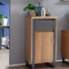 Badunterschrank 45x85cm 'Taipeh' Wildeiche & Metall gebürstet