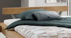 Balkenbett 'Luisa II' 200x200cm Wildeiche geölt
