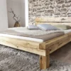 Balkenbett 'Manuel' 180x200cm Wildeiche massiv BE-0405