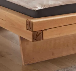 Balkenbett mit Bettkästen 'Melissa II' 200x200cm Kiefer massiv eichefarbig